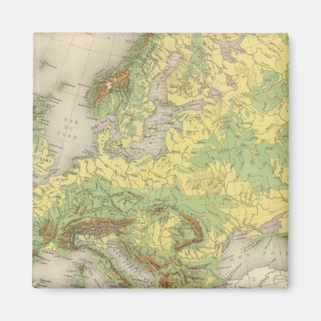 Europa kontur karta magnet (Framsidan)
