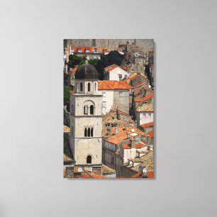 Europa, Kroatien. Medeltida stadsmur runt Canvastryck