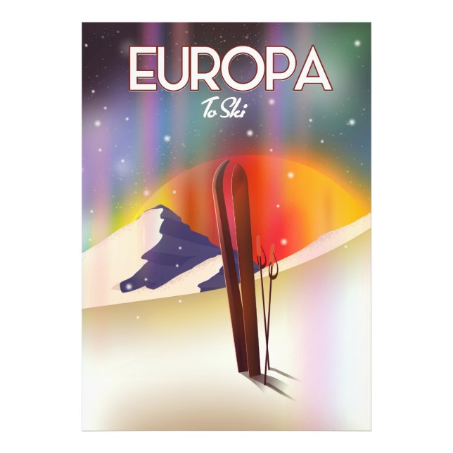 Europa - Måne i Jupiter Space Art. Fototryck (Framsidan)