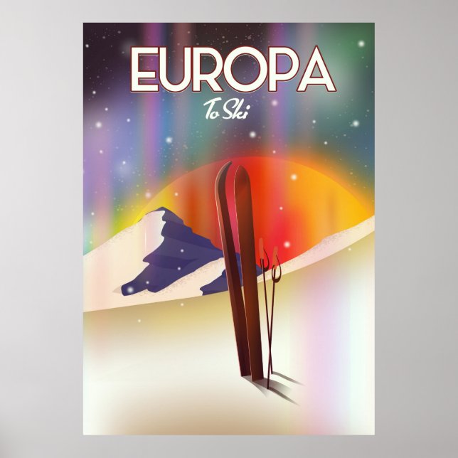 Europa - Måne i Jupiter Space Art. Poster (Framsidan)