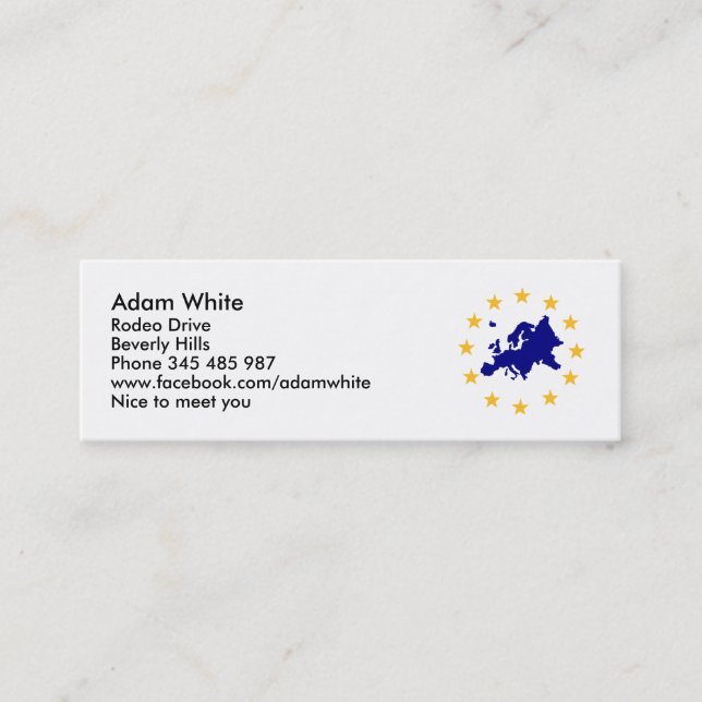 Europa Mini Visitkort (Framsida)