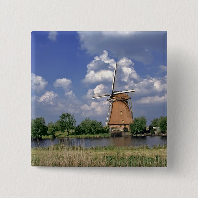 Europa, Nederländerna, Kinerdijk. A kvarn Knapp (Framsida)