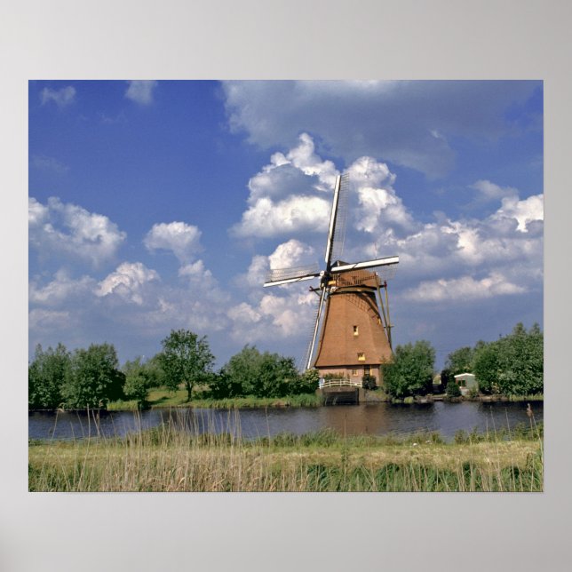 Europa, Nederländerna, Kinerdijk. A KVARN Poster (Framsidan)