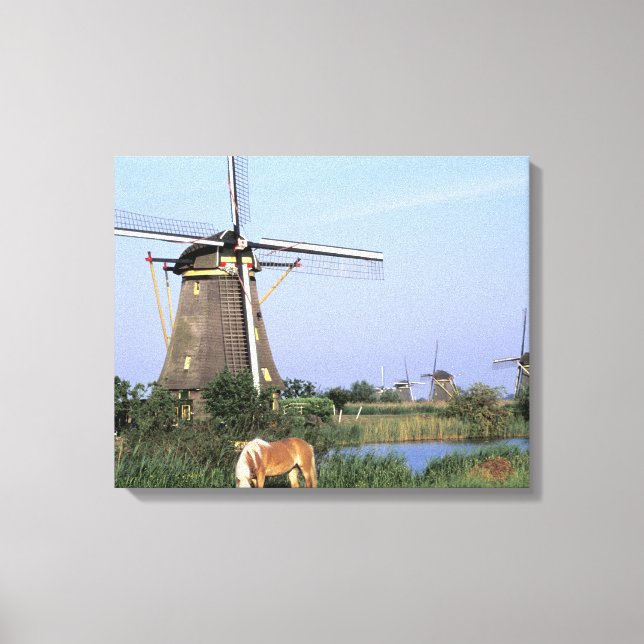 Europa, Nederländerna, Zuid Holland, Kinderdijk. 2 Canvastryck (Framsida)