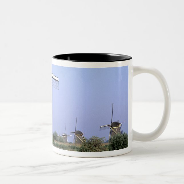 Europa, Nederländerna, Zuid Holland, Kinderdijk. 2 Två-Tonad Mugg (Höger)