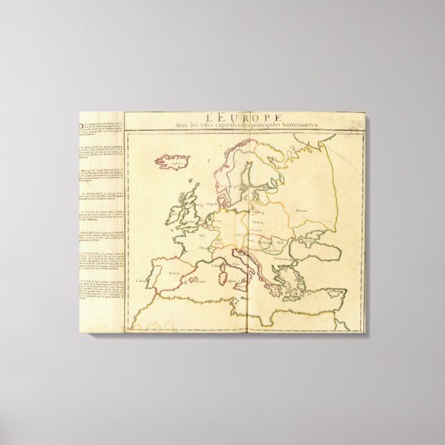 Europa och stora städer canvastryck (Framsida)