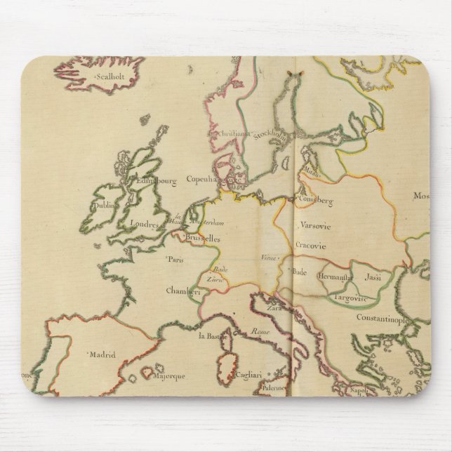 Europa och stora städer musmatta (Framsidan)