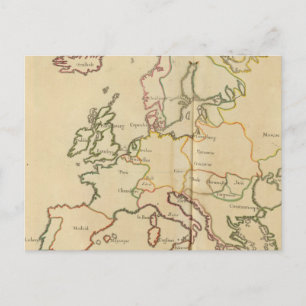Europa och stora städer vykort