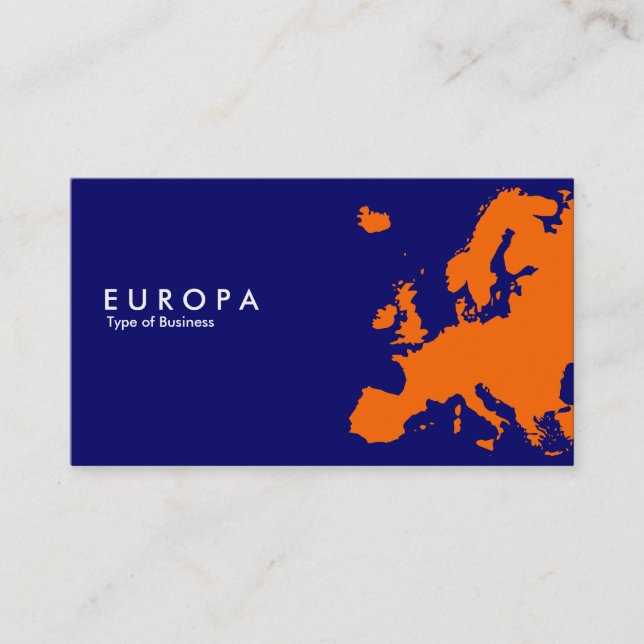 EUROPA-Orangen - Mörk blått Visitkort (Framsida)