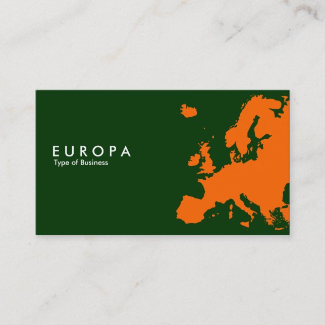 EUROPA-Orangen - Mörk grönt Visitkort (Framsida)