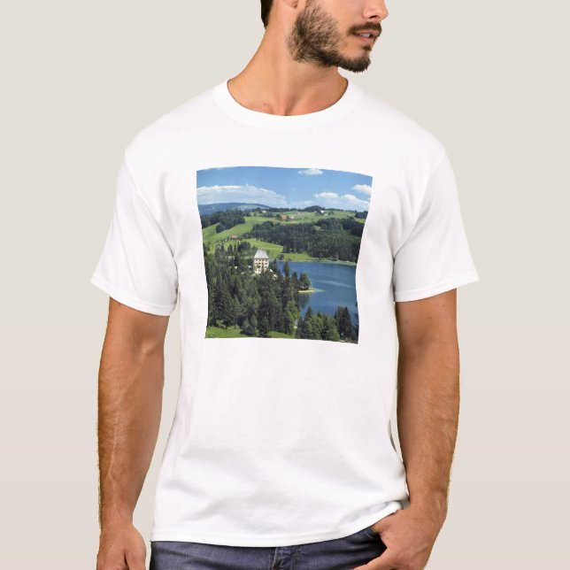 Europa, Österrike, Fuschl. Slottet Fuschl slott T Shirt (Framsida)