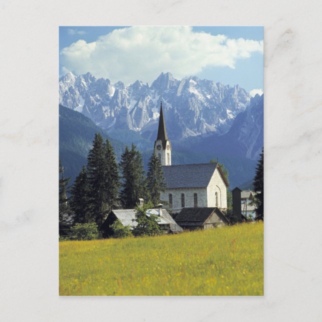 Europa, Österrike, Gosau. Kyrans krydda Vykort (Framsida)