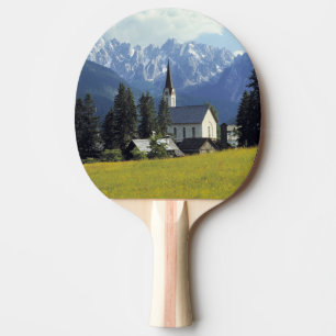 Europa, Österrike, Gosau. Kyrkans torn Pingisracket