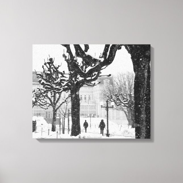 Europa, Österrike, Salzburg. Vinter, Canvastryck (Framsida)