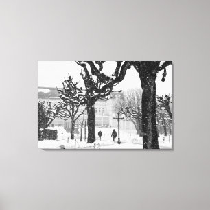 Europa, Österrike, Salzburg. Vinter, Canvastryck