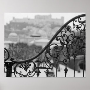 Europa, Österrike, Salzburg. Vy över Gamla Stan Poster