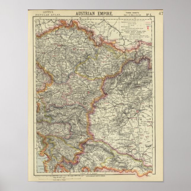 Europa, Österrike, Tjeckien Poster (Framsidan)