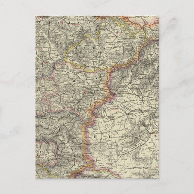 Europa, Österrike, Tjeckien Vykort (Framsida)