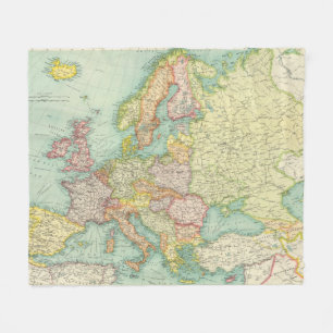 Europa politisk karta fleecefilt
