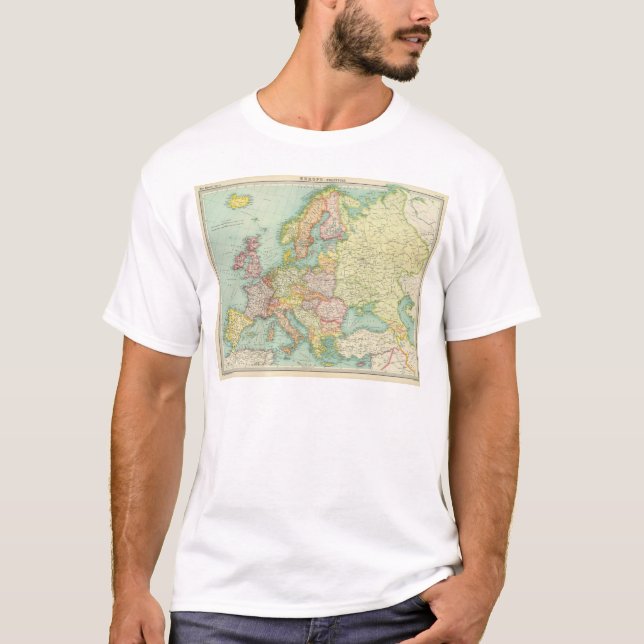 Europa politisk karta tee shirt (Framsida)