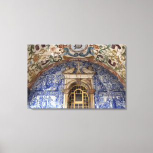 Europa, Portugal, Obidos. Färgrik arkitektur Canvastryck