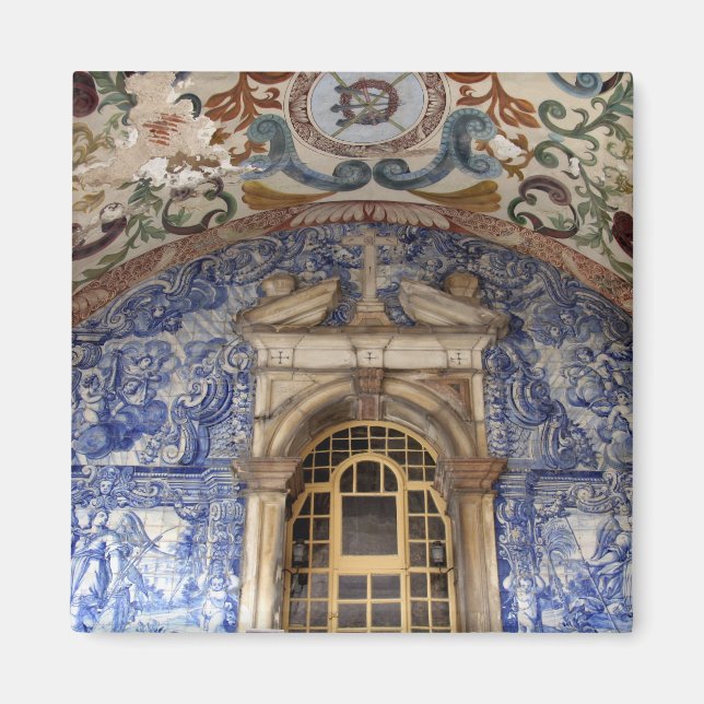 Europa, Portugal, Obidos. Färgrik arkitektur Magnet (Framsidan)