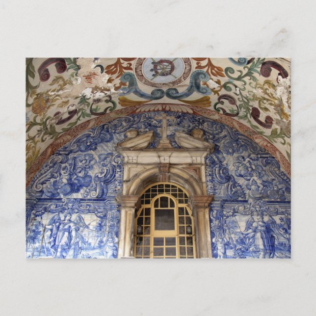 Europa, Portugal, Obidos. Färgrik arkitektur Vykort (Framsida)