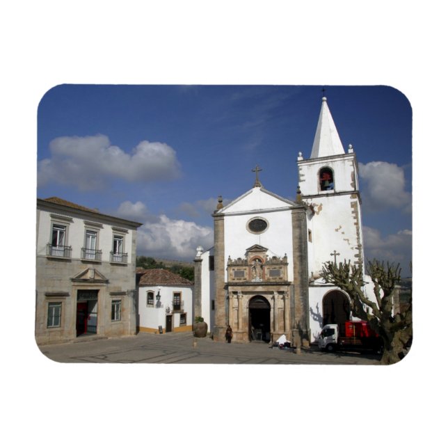 Europa, Portugal, Obidos. Santa Maria Church i Magnet (Horisontell)