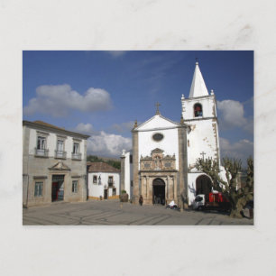 Europa, Portugal, Obidos. Santa Maria kyrka i Vykort