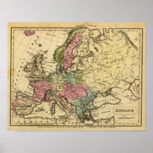 Europa räcker kulör kartbokkarta 2 poster
