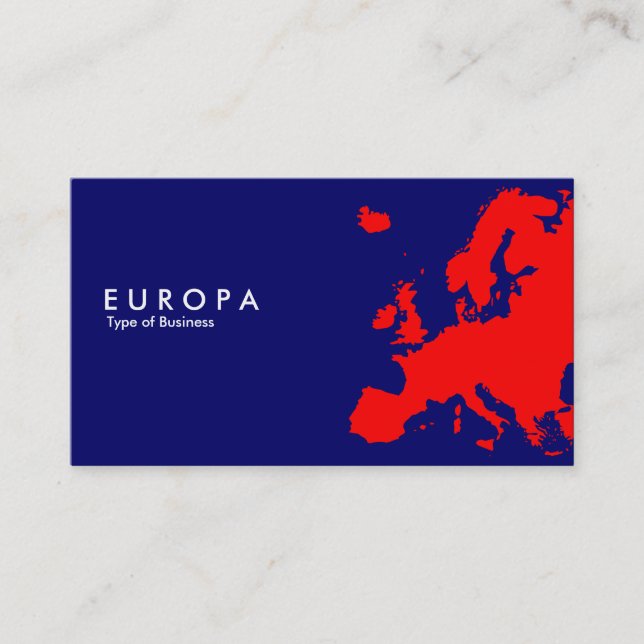 EUROPA Red - Mörk blått Visitkort (Framsida)