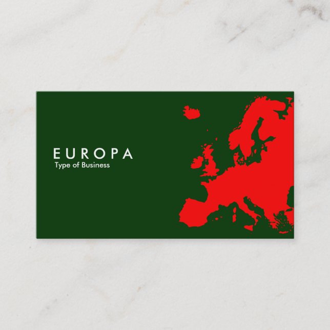 EUROPA Red - Mörk grönt Visitkort (Framsida)