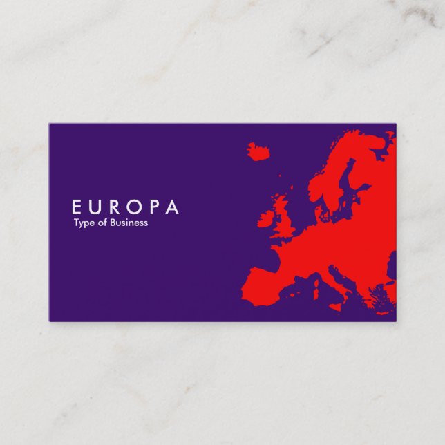 EUROPA Red - Mörk Violet Visitkort (Framsida)