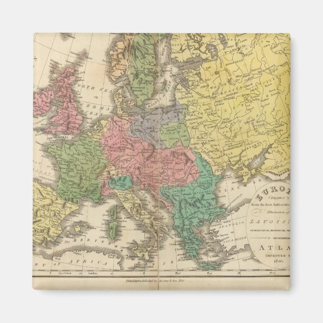 Europa Religion Atlas Karta Magnet (Framsidan)