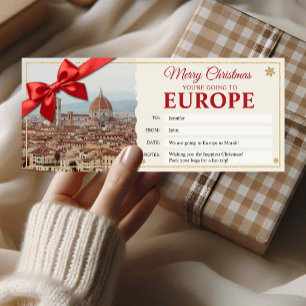 Europa-resa jul avslöjande present biljett kort