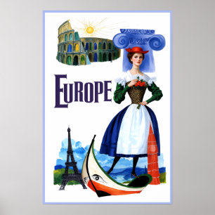 Europa resemålning affisch