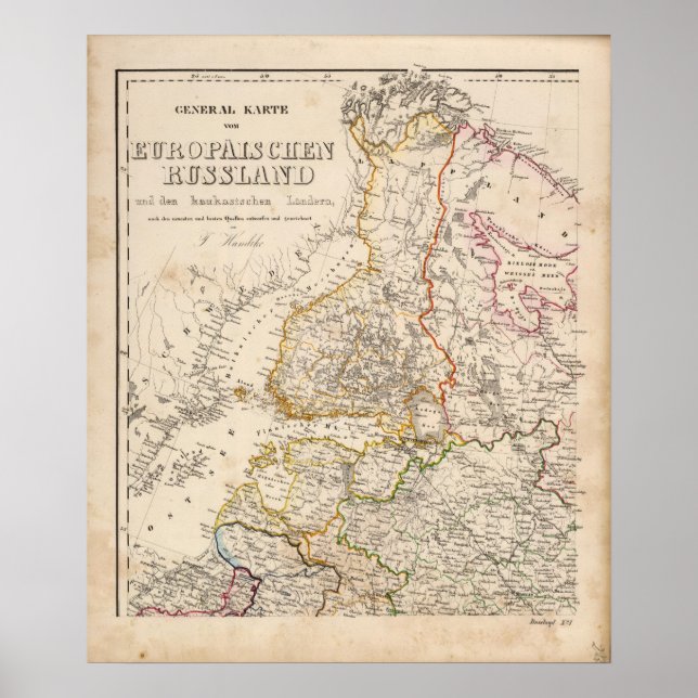 Europa, Ryssland, Finland Poster (Framsidan)