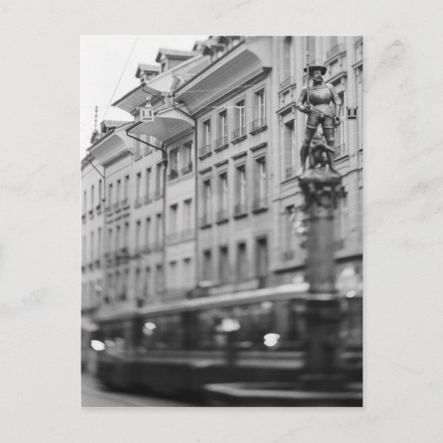 Europa, Schweiz, Bern. Spårvagn, Marktgasse Vykort (Framsida)