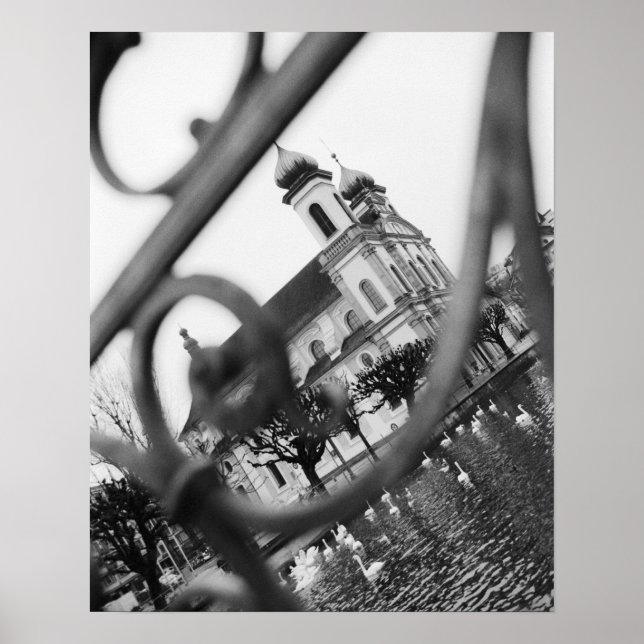 Europa, Schweiz, Luzern. Jesuitkyrka Poster (Framsidan)