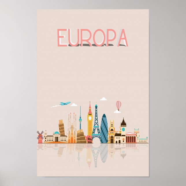 Europa Skyline Poster (Framsidan)