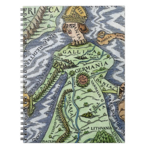 EUROPA SOM EN DROTTNING, 1588 ANTECKNINGSBOK MED SPIRAL