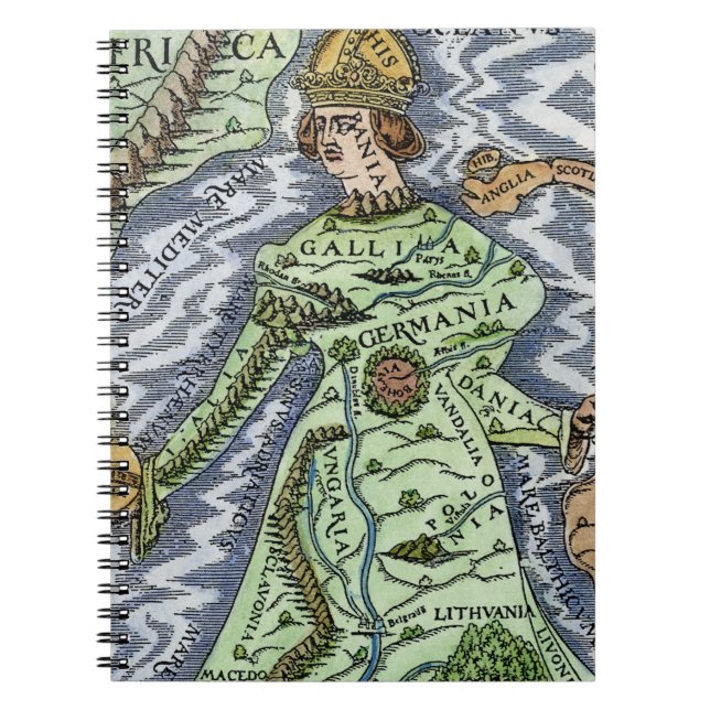 EUROPA SOM EN DROTTNING, 1588 ANTECKNINGSBOK MED SPIRAL (Framsidan)