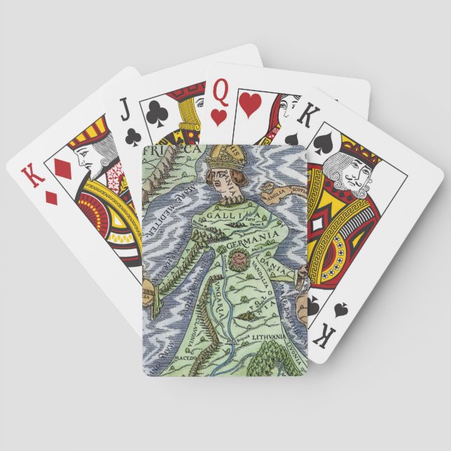 EUROPA SOM EN DROTTNING, 1588 SPELKORT (Baksidan)