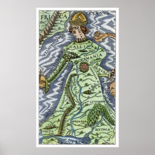 EUROPA SOM EN KÖN, 1588 POSTER