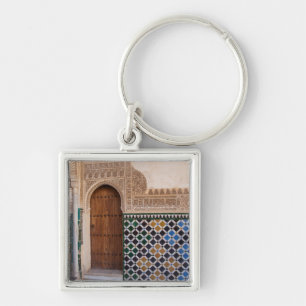 Europa, Spanien, Andalusien, Granada, Alhambra Fyrkantig Silverfärgad Nyckelring