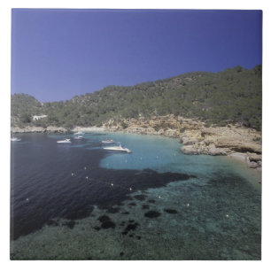 Europa, Spanien, Balearerna, Ibiza, Cala Salada. Kakelplatta