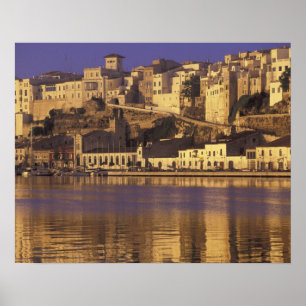 Europa, Spanien, Balearerna, Menorca, Mao. Gryning Poster