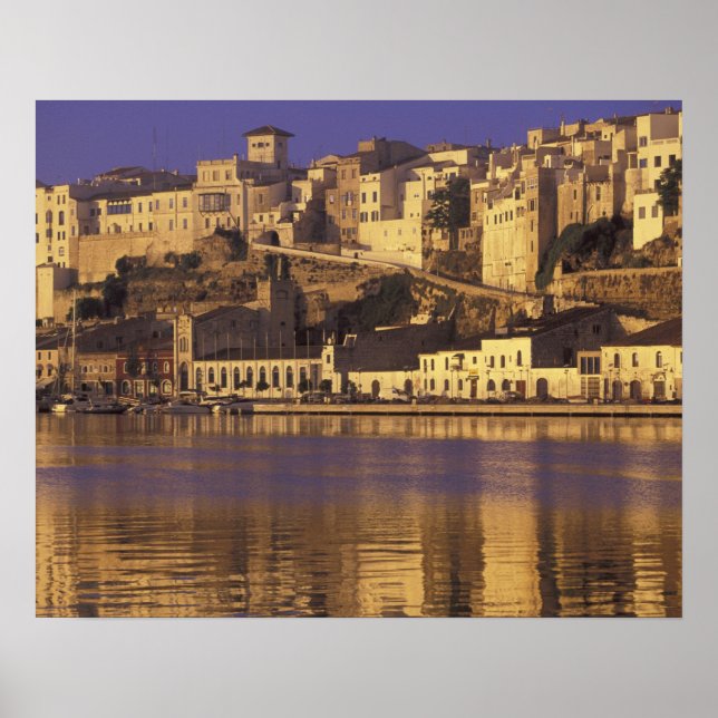 Europa, Spanien, Balearerna, Menorca, Mao. Gryning Poster (Framsidan)