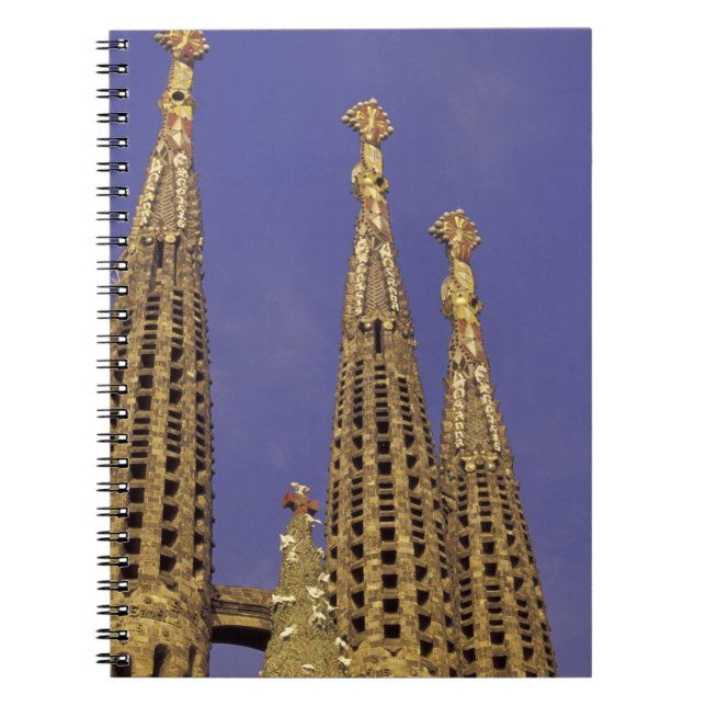 Europa, Spanien, Barcelona Sagrada Familia Anteckningsbok Med Spiral (Framsidan)