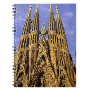 Europa, Spanien, Barcelona, Sagrada Familia Anteckningsbok Med Spiral